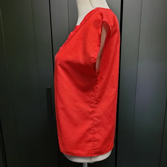 Vintage Suncraft red cutout sleeveless blouse - Picture 5 of 8
